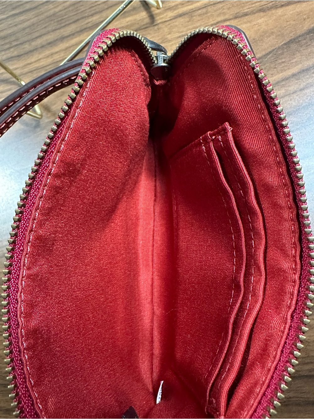 Coach Red and Black Buffalo Check Wristlet - Picture 5 of 7